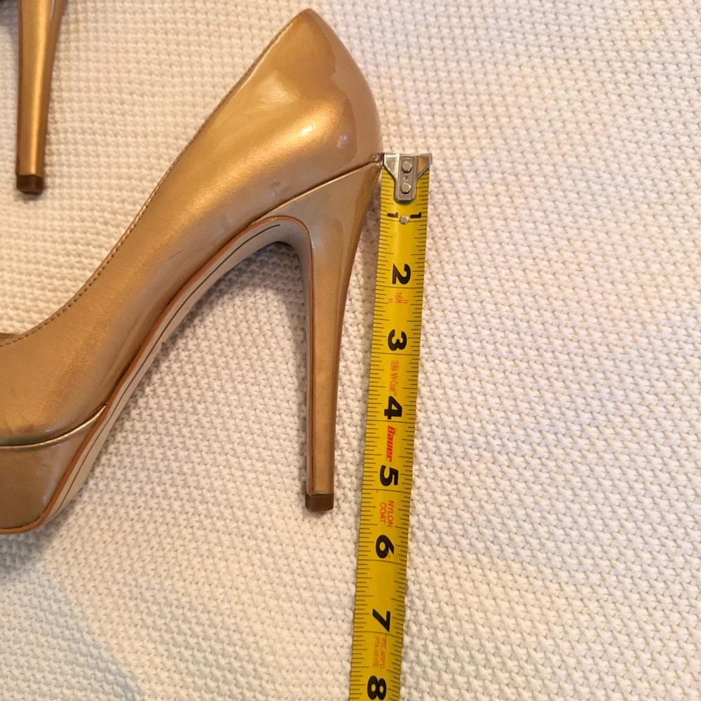 JOAN & DAVID 5” Metallic Gold Platform High Stiletto Heels Women’s Shoes